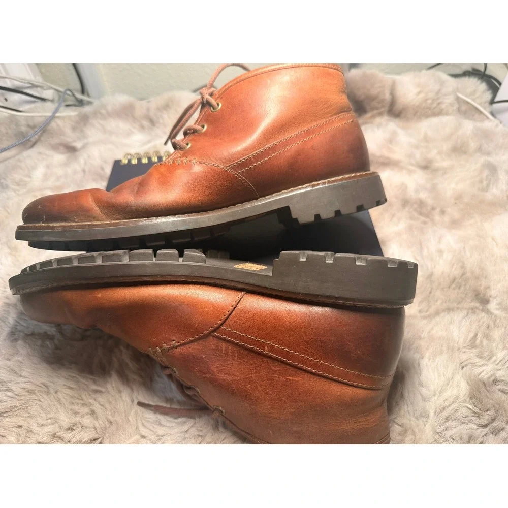 Clarks Montacute Duke Men 8.5 M Brown Leather Chukka Boots Lug Sole Casual Shoes